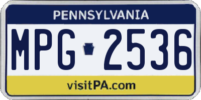 PA license plate MPG2536