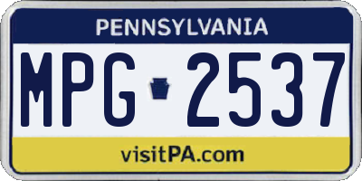 PA license plate MPG2537