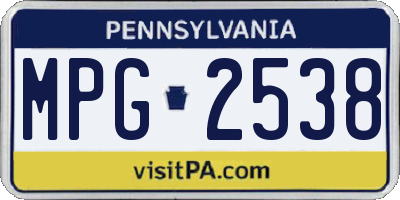 PA license plate MPG2538