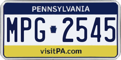 PA license plate MPG2545