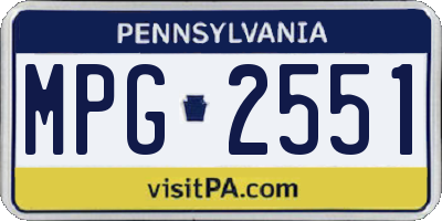 PA license plate MPG2551