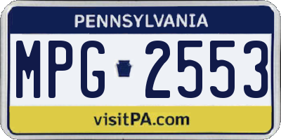 PA license plate MPG2553