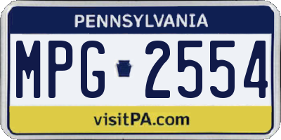 PA license plate MPG2554