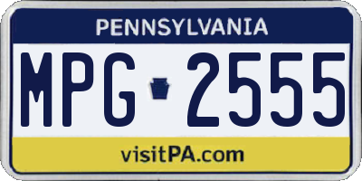 PA license plate MPG2555