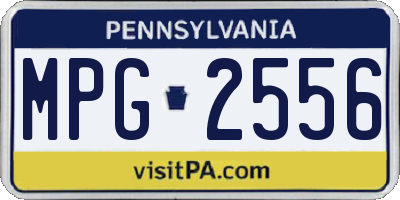 PA license plate MPG2556