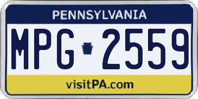 PA license plate MPG2559