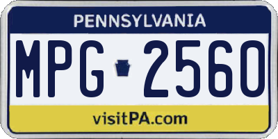 PA license plate MPG2560