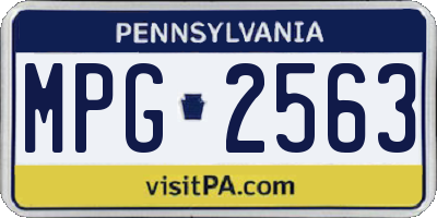 PA license plate MPG2563