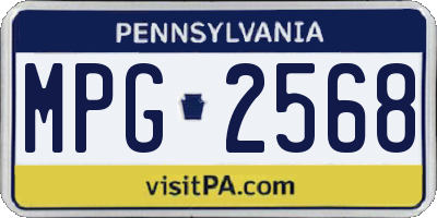 PA license plate MPG2568