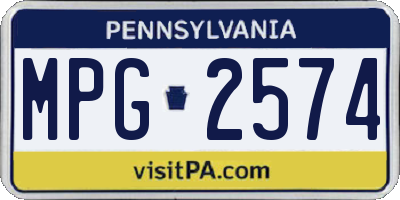 PA license plate MPG2574