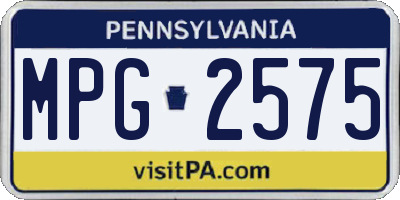 PA license plate MPG2575