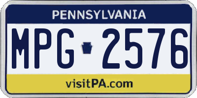 PA license plate MPG2576