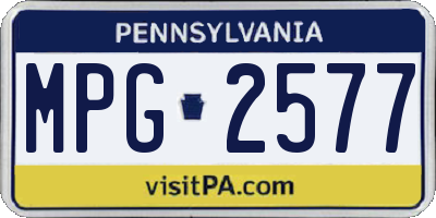 PA license plate MPG2577