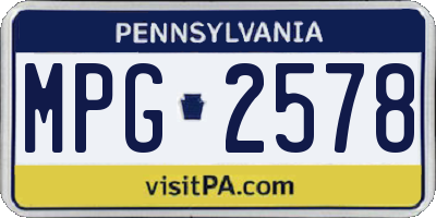 PA license plate MPG2578