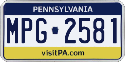 PA license plate MPG2581