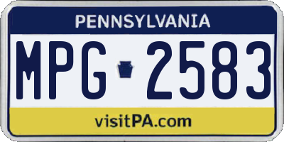 PA license plate MPG2583