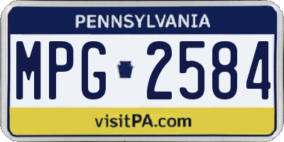 PA license plate MPG2584