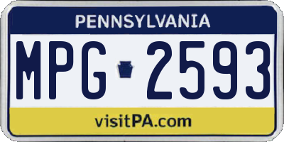 PA license plate MPG2593