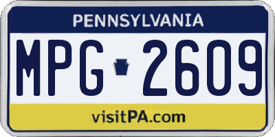 PA license plate MPG2609
