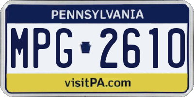 PA license plate MPG2610