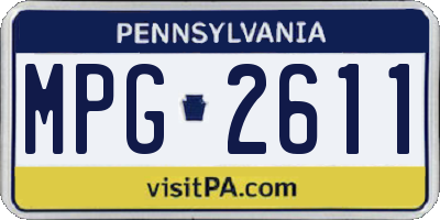 PA license plate MPG2611