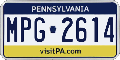 PA license plate MPG2614
