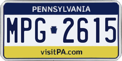 PA license plate MPG2615