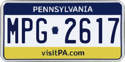 PA license plate MPG2617