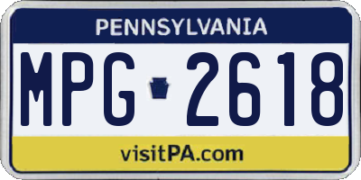 PA license plate MPG2618