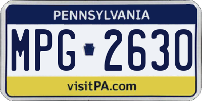 PA license plate MPG2630