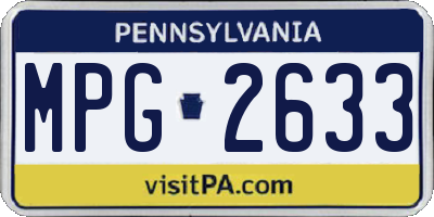 PA license plate MPG2633