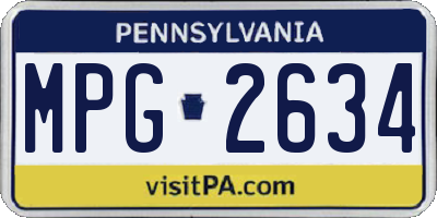 PA license plate MPG2634
