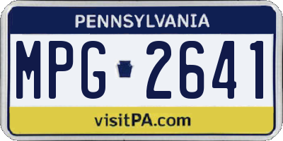 PA license plate MPG2641