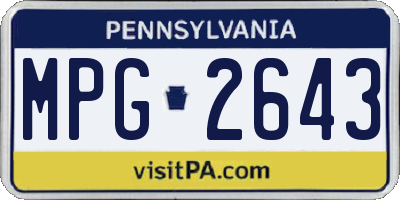 PA license plate MPG2643