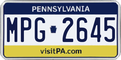 PA license plate MPG2645