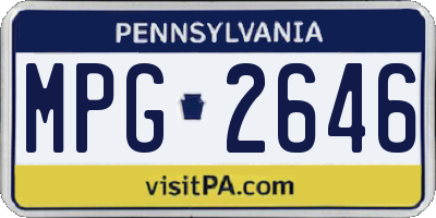 PA license plate MPG2646