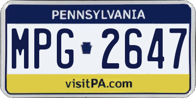 PA license plate MPG2647