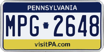 PA license plate MPG2648