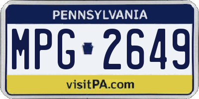 PA license plate MPG2649