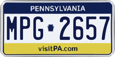 PA license plate MPG2657