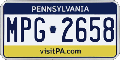 PA license plate MPG2658