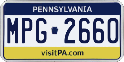 PA license plate MPG2660