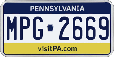 PA license plate MPG2669