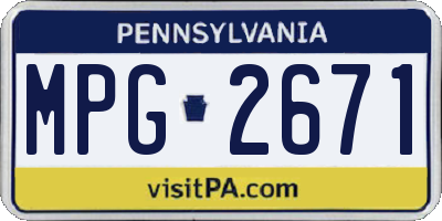 PA license plate MPG2671