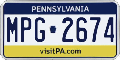 PA license plate MPG2674