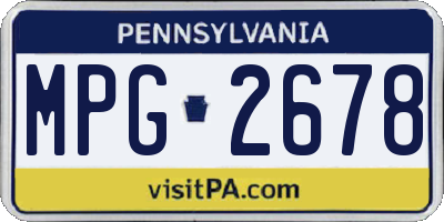 PA license plate MPG2678