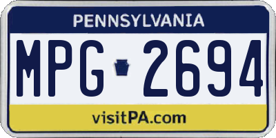 PA license plate MPG2694