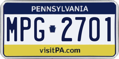PA license plate MPG2701