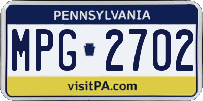 PA license plate MPG2702