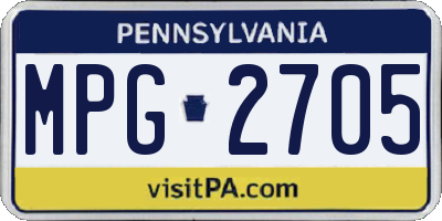 PA license plate MPG2705